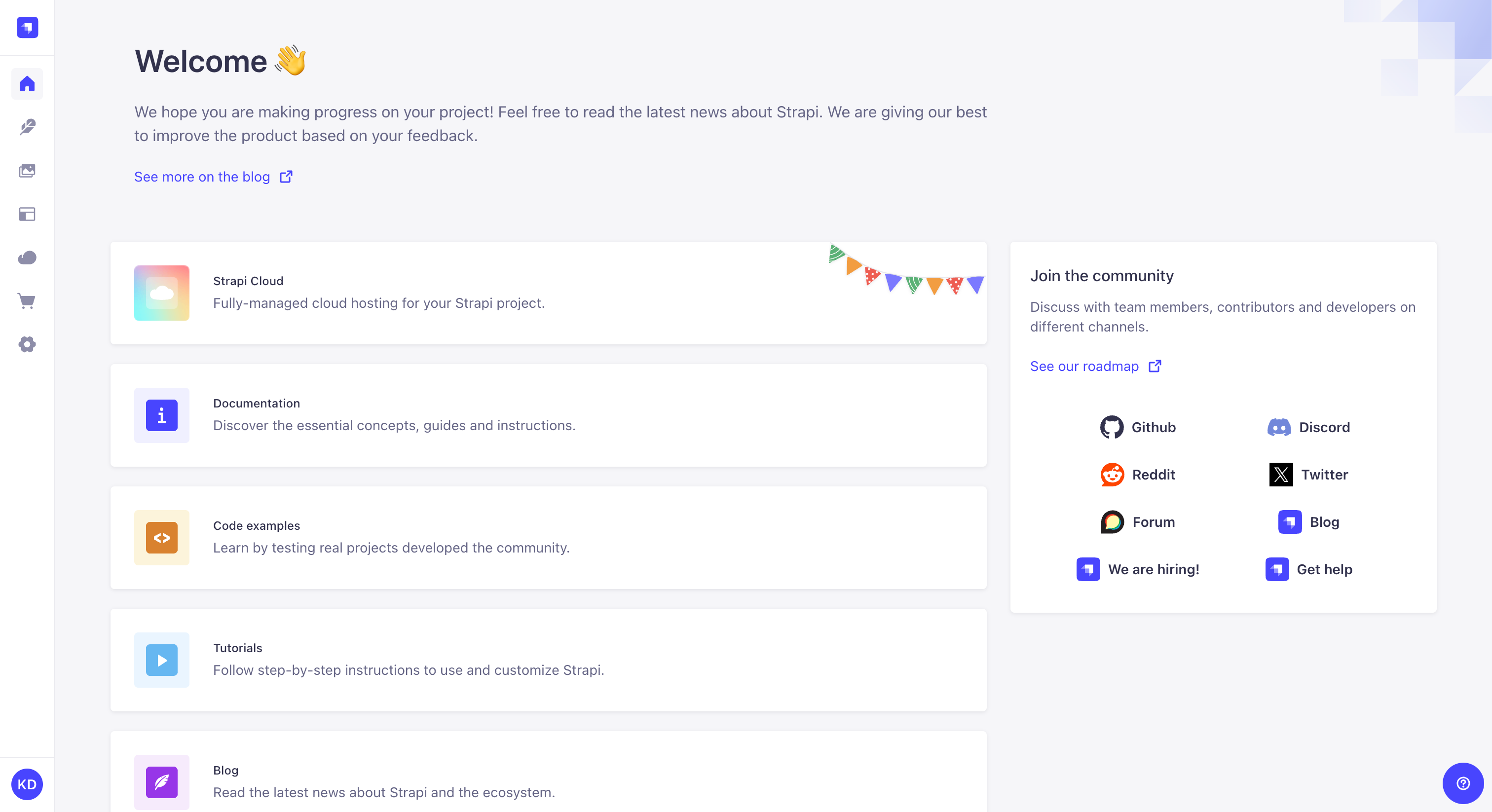 Homepage of the Admin Panel